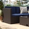 Flash Furniture Roan Indoor/Outdoor L-Shaped Sectional w/Coffee Table in Brown Wicker PE Rattan w/Navy Cushions BN-WS404-NV-BR-GG - alternate 5